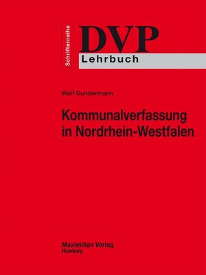 cover image of Kommunalverfassung in Nordrhein-Westfalen